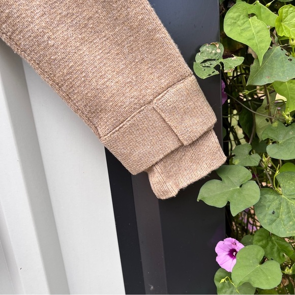 Brooks Brothers Wool Sweater Jacket Tan Womens Zip Up Medium M - Picture 9 of 14